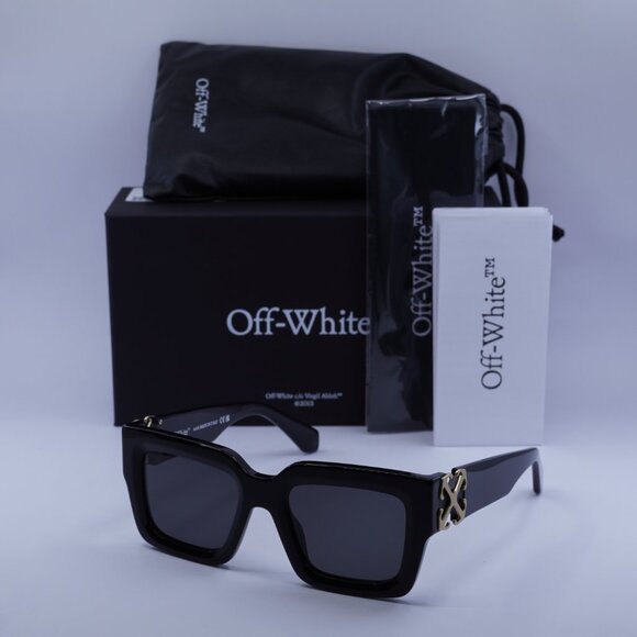 Off-White OERI14D MYSTIC 1007 Sunglasses Black Square Frame, Dark Grey Lenses